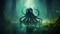 An octopus-like swamp monster. Royalty Free Stock Photo