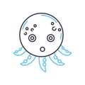 octopus line icon, outline symbol, vector illustration, concept sign Royalty Free Stock Photo