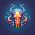Octopus Logo 2D Digital Illustration
