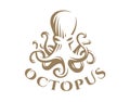 Octopus logo - vector illustration. Emblem design