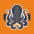 Octopus mascot, colored version. Great for sports logos & team mascots.
