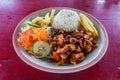 Octopus meal in a seaside restaurant in Bocas del Toro archipelago, Pana