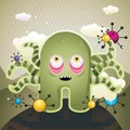 Octopus monster illustration Royalty Free Stock Photo