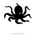 Octopus nautical black silhouette animal