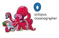 Octopus oceanographer ABC Funny animals alphabet O