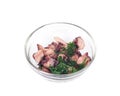 Octopus in olive oil with frozen parsley