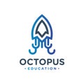 Octopus outline logo design