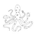 Octopus outline vector icon