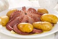 Octopus with potato Royalty Free Stock Photo