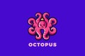 Octopus Queen Logo Funny Angry Kraken Seafood Restaurant Zoo Vector Design Concept