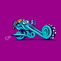 Octopus riding chopper bike