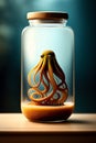 A octopus in a jar - Ai Generated