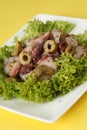 Octopus salad with olives Royalty Free Stock Photo