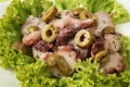 Octopus salad with olives Royalty Free Stock Photo