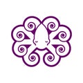 Octopus sign logo. poulpe symbol. devilfish icon. Vector illustration