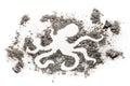 Octopus silhouette drawing design made in pile of ash as a seafood, grill, monster, sea and ocean animal life concept Royalty Free Stock Photo