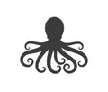 Octopus silhouette. Isolated octopus on white background