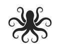 Octopus silhouette Logo. Flat style Vector illustration