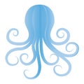 Octopus Silhouette In Vintage Style On Transparent Background. Aquarium Octopus Vector Icon. Vector Octopus Illustration