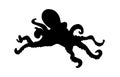 Octopus Silhouette White Background Live Living Sea Royalty Free Stock Photo