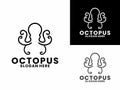 octopus simple and minimalist line logo design vector template. Creative modern octopus company logo Royalty Free Stock Photo