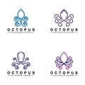 Octopus simple modern line art logo design-vector illustration Royalty Free Stock Photo