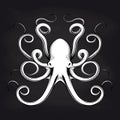 Octopus sketch design on blackboard