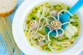 Octopus soup for kids lunch