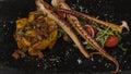 Octopus spicy with potatoes and tomatoes Royalty Free Stock Photo