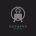 octopus squid logo line style design template for brand or company and other