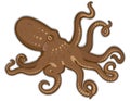 Octopus swimming isolated white background