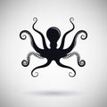 Octopus symbol on light background