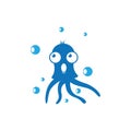 Octopus symbol vector icon illustration