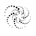 OCTOPUS SYMBOL. WHIRL DOTTED CIRCLE. HALFTONE DESIGN ELEMENTS. ISOLATED VECTOR ON WHITE BACKGROUND