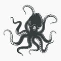 Octopus tattoo or squid marine mascot Royalty Free Stock Photo