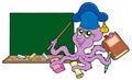 Octopus teacher with blackboard