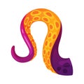 Octopus Tentacle as Limb of Ocean Creature Vector Illustration