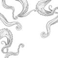 Octopus tentacle. isolated. Hand drawn Royalty Free Stock Photo
