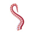 Octopus Tentacle, Underwater Marine Creature Part of Body Vector Illustration Royalty Free Stock Photo