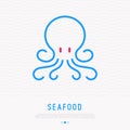 Octopus thin line icon. Modern vector illustration Royalty Free Stock Photo