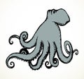 Octopus. Vector drawing icon sign Royalty Free Stock Photo