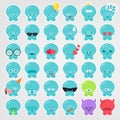 Octopus vector emoji Set Royalty Free Stock Photo