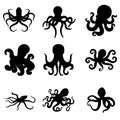 Octopus vector icon set. devilfish illustration sign collection. poulpe symbol.