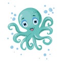 Octopus vector image with lights and big ÃÂµÃÆÃÂµs Royalty Free Stock Photo