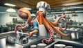 Octopus Chef in Kitchen