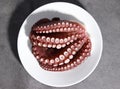 Octopus on a white plate. Royalty Free Stock Photo