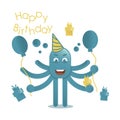 Octopus wishing happy birthday