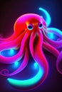 Octopuses are sea animals famous is natural flame. Ai generated.