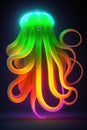 Octopuses are sea animals famous is natural flame. Ai generated.