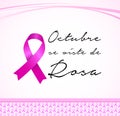 Octubre se Viste de Rosa, October Wears Pink Spanish text, Breast Cancer Awareness Month design.